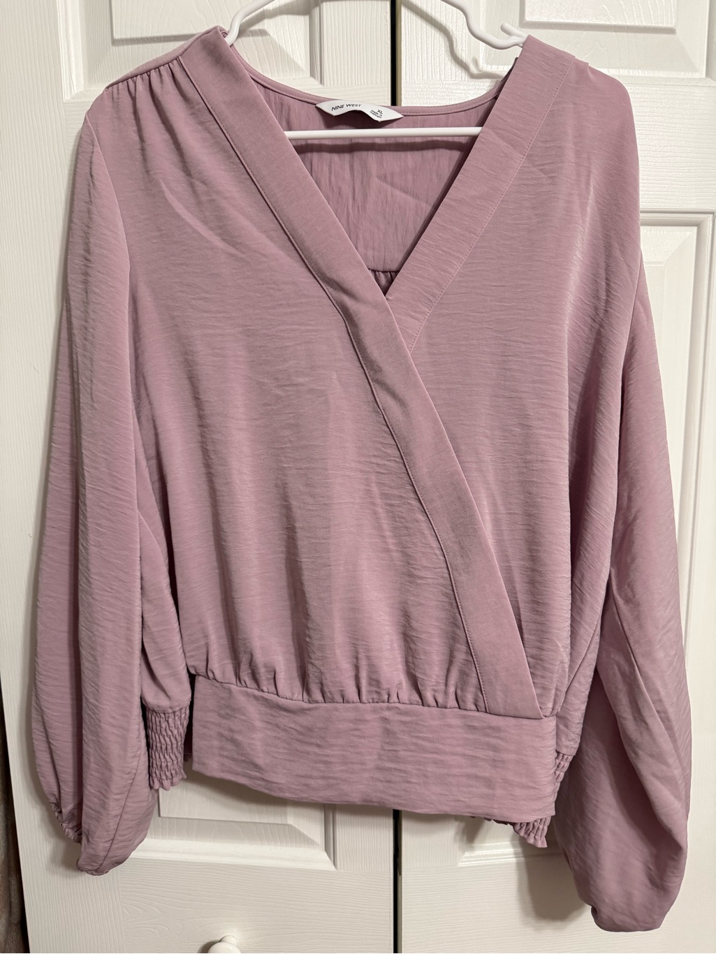 Mauve Wrap-Front Blouse